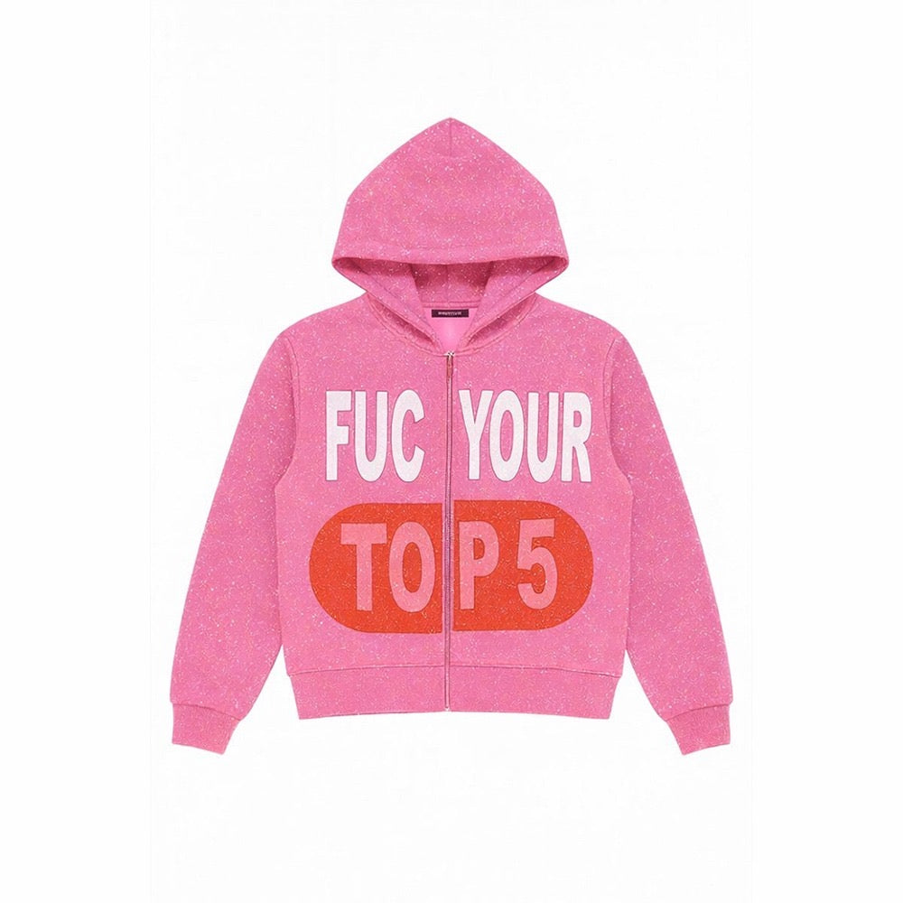 BALT3 FYT5 RHINESTONE ZIPUP HOODIE